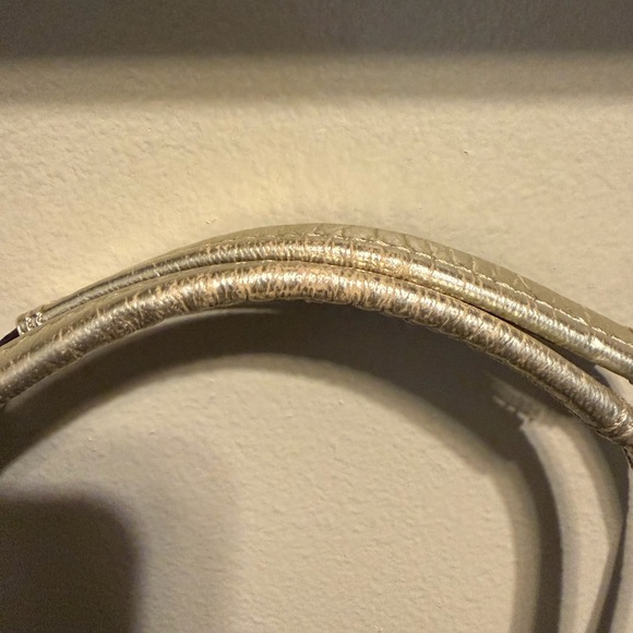 Coach Y2K Blue Gold Script Canvas Tote Shoulder Bag Hearts Charm Zip Top - Picture 6 of 16